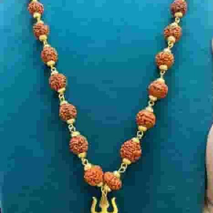 Shiv Trishul Penfant with Rudraksha Chain